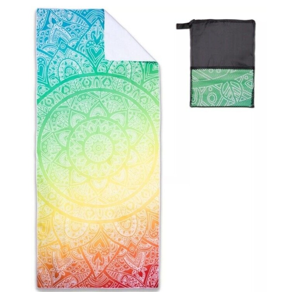 Mandala Beach Towels, 30x70 in, Oversized Beach Towel w/ Travel Bag, Microfiber